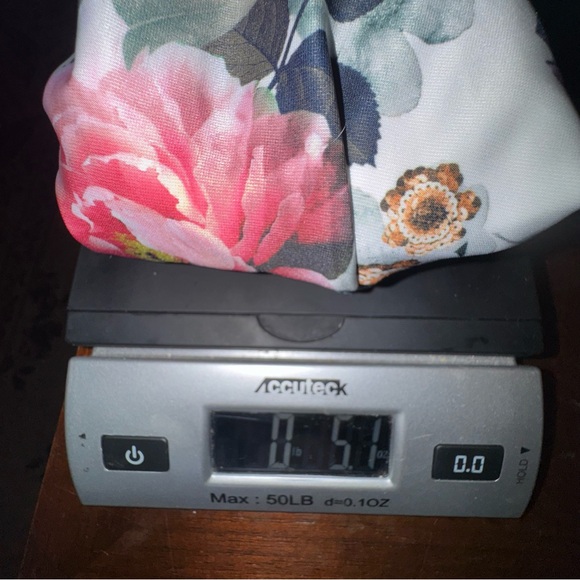 VENUS size small Floral Patterned Pink and Green Accents peplum tank top blouse - Picture 2 of 3